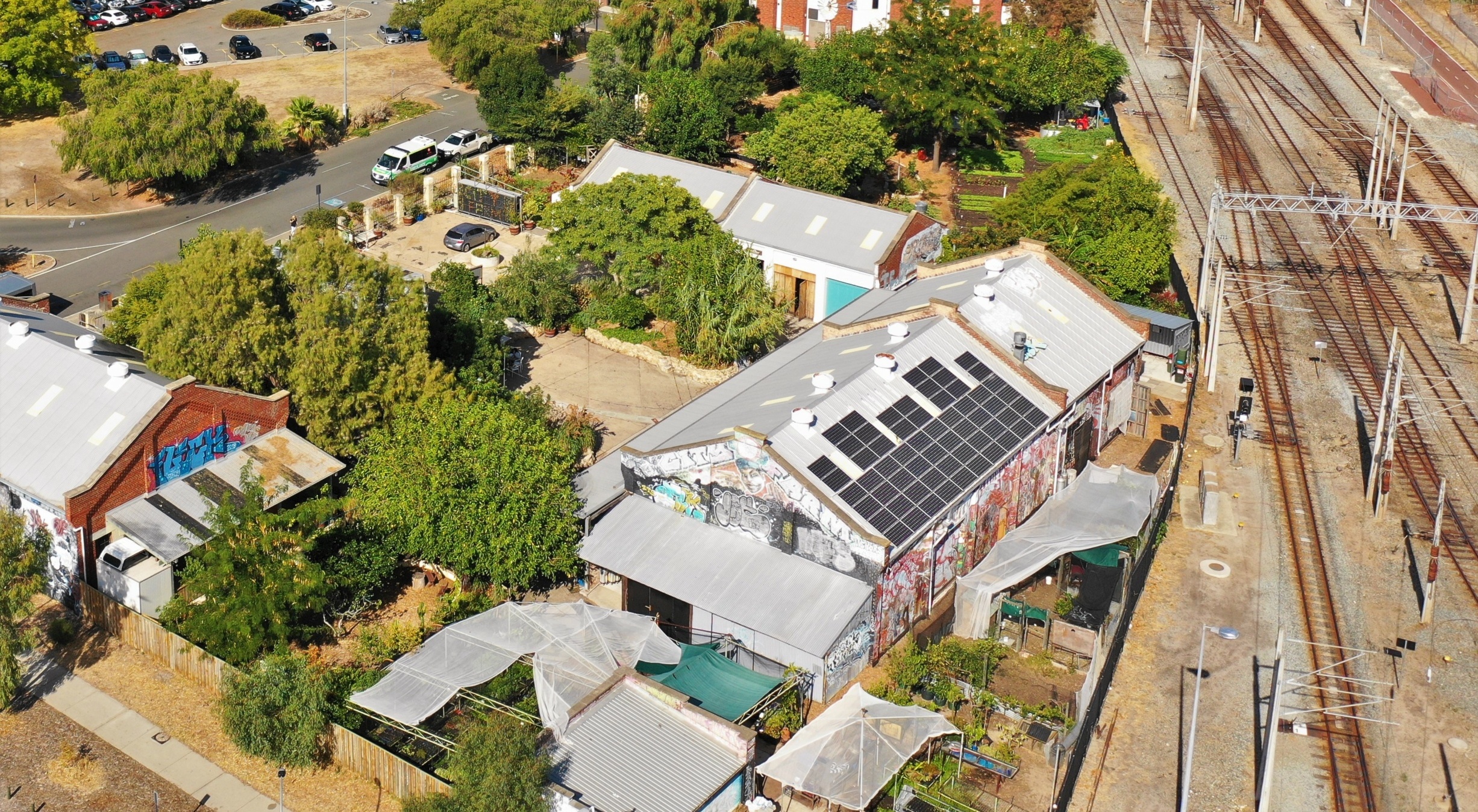 Perth City Farm with our solar array- now removed after 14 years of use